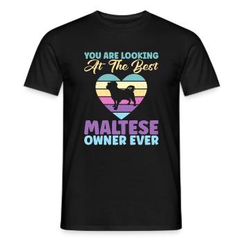 Maltese Owner Gifts - Men's T-Shirt - black - Front - AI Model Male 178 light (178cm)