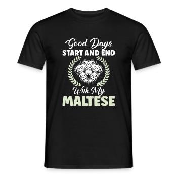 Cadeaux de propriétaire maltais - T-shirt homme - noir - Devant - AI Model Male 178 light (178cm)