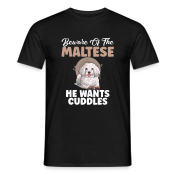 Cadeaux de propriétaire maltais - T-shirt homme - noir - Devant - AI Model Male 178 light (178cm)