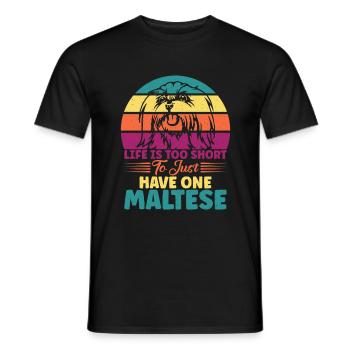 Maltese Owner Gifts - Men's T-Shirt - black - Front - AI Model Male 178 light (178cm)