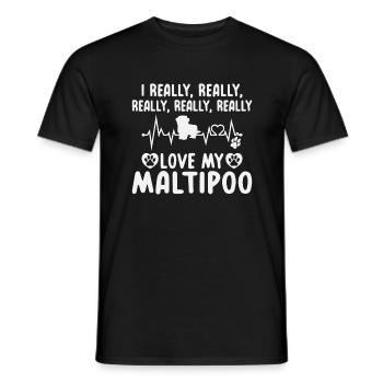 Cadeaux Maltipoo - T-shirt homme - noir - Devant - AI Model Male 178 light (178cm)