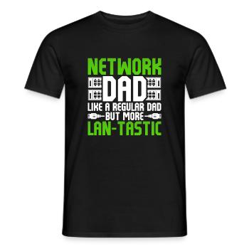 Network Administrator Network Dad - Men's T-Shirt - black - Front - AI Model Male 178 light (178cm)