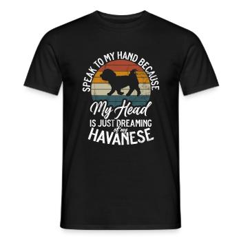 Cadeaux pour les amoureux des chiens bichons havanais - T-shirt homme - noir - Devant - AI Model Male 178 light (178cm)