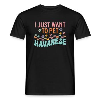 Cadeaux pour les amoureux des chiens bichons havanais - T-shirt homme - noir - Devant - AI Model Male 178 light (178cm)