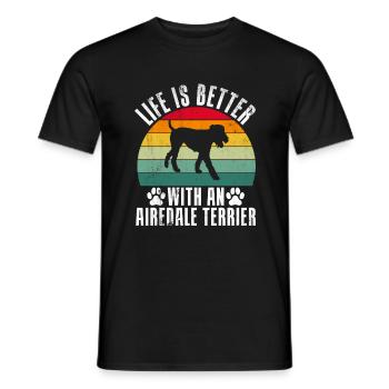 Airedale Terrier Gifts - Männer T-Shirt - Schwarz - Vorne - AI Model Male 178 light (178cm)