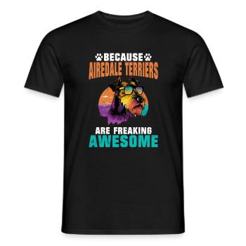 Airedale Terrier Gifts - Männer T-Shirt - Schwarz - Vorne - AI Model Male 178 light (178cm)