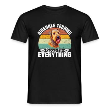 Airedale Terrier Gifts - Männer T-Shirt - Schwarz - Vorne - AI Model Male 178 light (178cm)