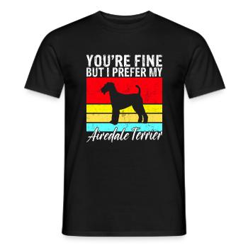 Airedale Terrier Gifts - Männer T-Shirt - Schwarz - Vorne - AI Model Male 178 light (178cm)