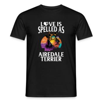 Cadeaux Airedale Terrier - T-shirt homme - noir - Devant - AI Model Male 178 light (178cm)