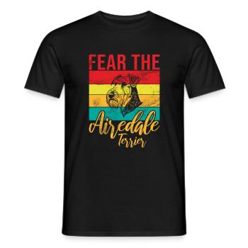 Cadeaux Airedale Terrier - T-shirt homme - noir - Devant - AI Model Male 178 light (178cm)