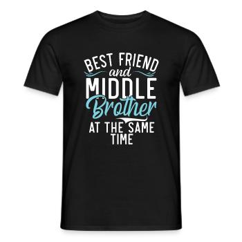 Middle Brother Gifts - Männer T-Shirt - Schwarz - Vorne - AI Model Male 178 light (178cm)