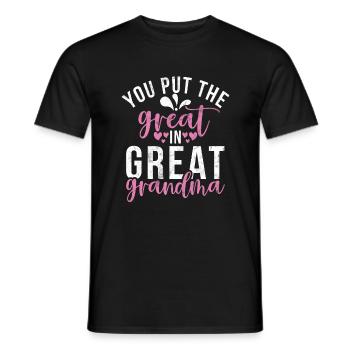 Great Grandma Gifts - Men's T-Shirt - black - Front - AI Model Male 178 light (178cm)