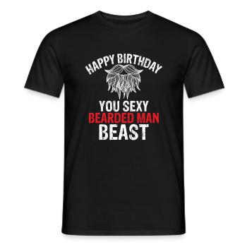 Giftidea Beard Men - Männer T-Shirt - Schwarz - Vorne - AI Model Male 178 light (178cm)