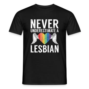 Lesbian Gifts - Männer T-Shirt - Schwarz - Vorne - AI Model Male 178 light (178cm)