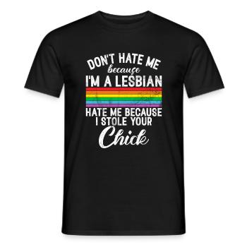 Lesbian Gifts - Männer T-Shirt - Schwarz - Vorne - AI Model Male 178 light (178cm)