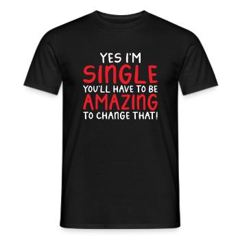 Single Gift - Men's T-Shirt - black - Front - AI Model Male 178 light (178cm)