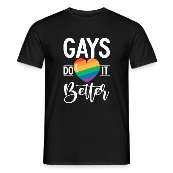 Gay Gifts - Männer T-Shirt - Schwarz - Vorne - AI Model Male 178 light (178cm)