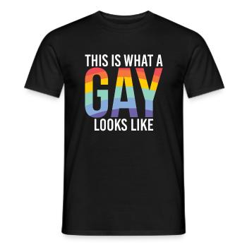 Gay Gifts - Männer T-Shirt - Schwarz - Vorne - AI Model Male 178 light (178cm)