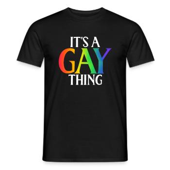 Gay Gifts - Männer T-Shirt - Schwarz - Vorne - AI Model Male 178 light (178cm)