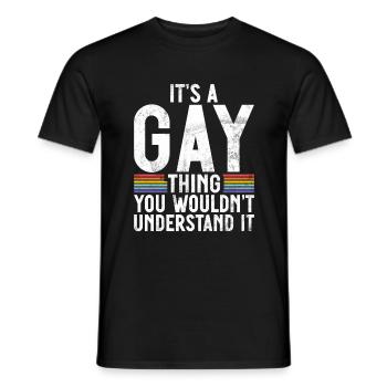 Gay Gifts - Männer T-Shirt - Schwarz - Vorne - AI Model Male 178 light (178cm)