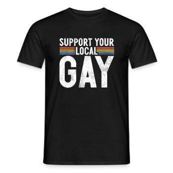 Gay Gifts - Männer T-Shirt - Schwarz - Vorne - AI Model Male 178 light (178cm)