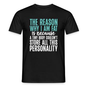Funny Fat Gifts - Men's T-Shirt - black - Front - AI Model Male 178 light (178cm)
