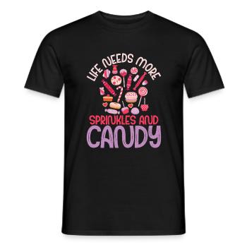 Candy Gift - Men's T-Shirt - black - Front - AI Model Male 178 light (178cm)
