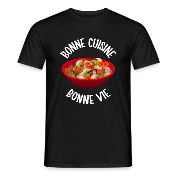 Cadeaux culinaires français - T-shirt homme - noir - Devant - AI Model Male 178 light (178cm)