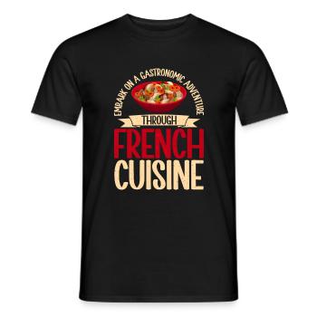 Cadeaux culinaires français - T-shirt homme - noir - Devant - AI Model Male 178 light (178cm)