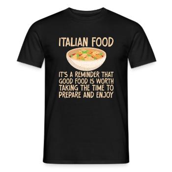 Cadeaux de cuisine italienne - T-shirt homme - noir - Devant - AI Model Male 178 light (178cm)