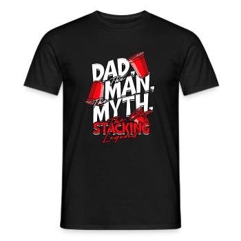 Dad The Man The Myth The Cup Stacking Legend - Männer T-Shirt - Schwarz - Vorne - AI Model Male 178 light (178cm)
