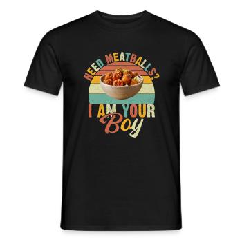 Meatball Lovers Gifts - Männer T-Shirt - Schwarz - Vorne - AI Model Male 178 light (178cm)