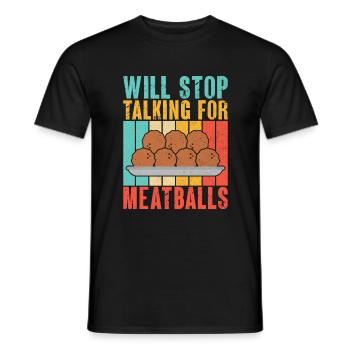 Cadeaux pour les amateurs de boulettes de viande - T-shirt homme - noir - Devant - AI Model Male 178 light (178cm)