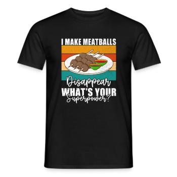 Cadeaux pour les amateurs de boulettes de viande - T-shirt homme - noir - Devant - AI Model Male 178 light (178cm)