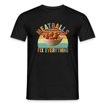 Meatball Lovers Gifts - Männer T-Shirt - Schwarz - Vorne - AI Model Male 178 light (178cm)