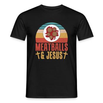 Meatball Lovers Gifts - Männer T-Shirt - Schwarz - Vorne - AI Model Male 178 light (178cm)