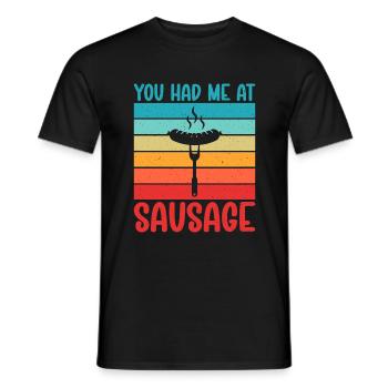 Sausage Lover - Men's T-Shirt - black - Front - AI Model Male 178 light (178cm)