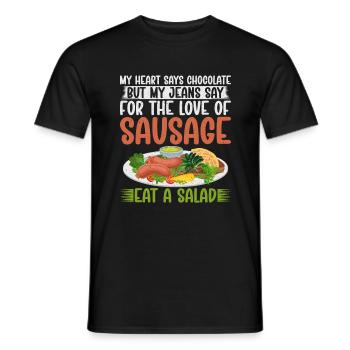 Sausage Lover - Men's T-Shirt - black - Front - AI Model Male 178 light (178cm)