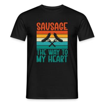 Sausage Lover - Men's T-Shirt - black - Front - AI Model Male 178 light (178cm)
