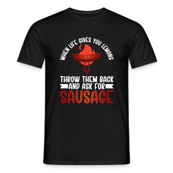 Sausage Lover - Men's T-Shirt - black - Front - AI Model Male 178 light (178cm)