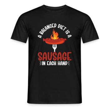 Sausage Lover - Männer T-Shirt - Schwarz - Vorne - AI Model Male 178 light (178cm)