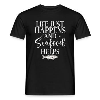 Seafood Lover Gift - Männer T-Shirt - Schwarz - Vorne - AI Model Male 178 light (178cm)