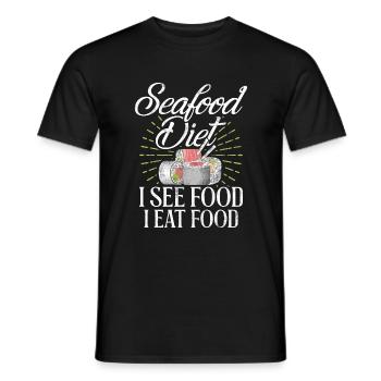 Cadeau pour les amateurs de fruits de mer - T-shirt homme - noir - Devant - AI Model Male 178 light (178cm)