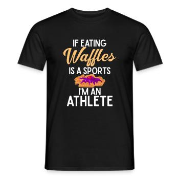 Waffle Lover Gifts - Men's T-Shirt - black - Front - AI Model Male 178 light (178cm)