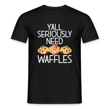 Waffle Lover Gifts - Men's T-Shirt - black - Front - AI Model Male 178 light (178cm)