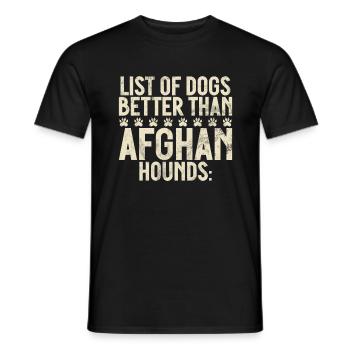 Afghan Hound Gifts - Men's T-Shirt - black - Front - AI Model Male 178 light (178cm)