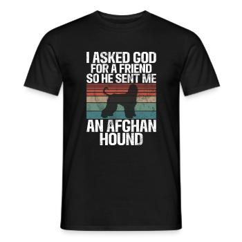 Afghan Hound Gifts - Men's T-Shirt - black - Front - AI Model Male 178 light (178cm)