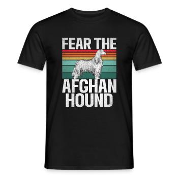 Afghan Hound Gifts - Männer T-Shirt - Schwarz - Vorne - AI Model Male 178 light (178cm)