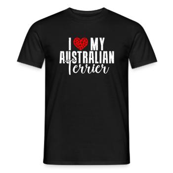 Australian Terrier Gifts - Men's T-Shirt - black - Front - AI Model Male 178 light (178cm)