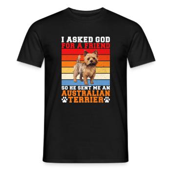 Australian Terrier Gifts - Men's T-Shirt - black - Front - AI Model Male 178 light (178cm)